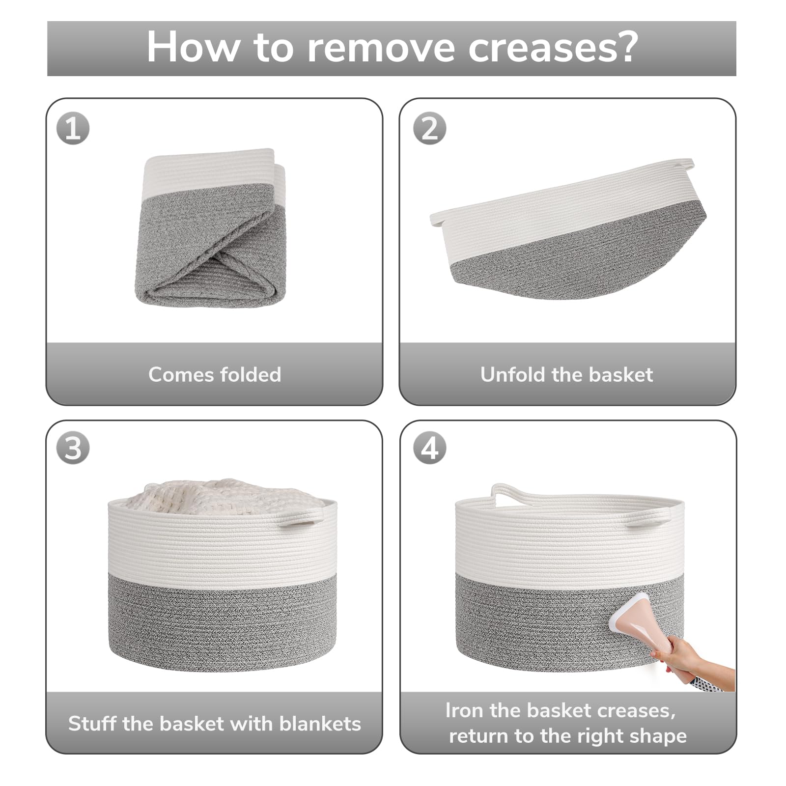 Goodpick versatile storage basket ideal for laundry, toys, and clothes.