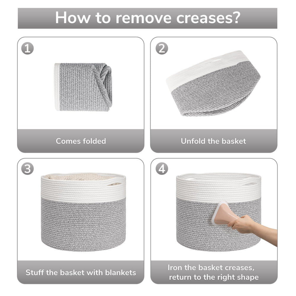 Goodpick versatile storage basket for blankets, clothes, or toys