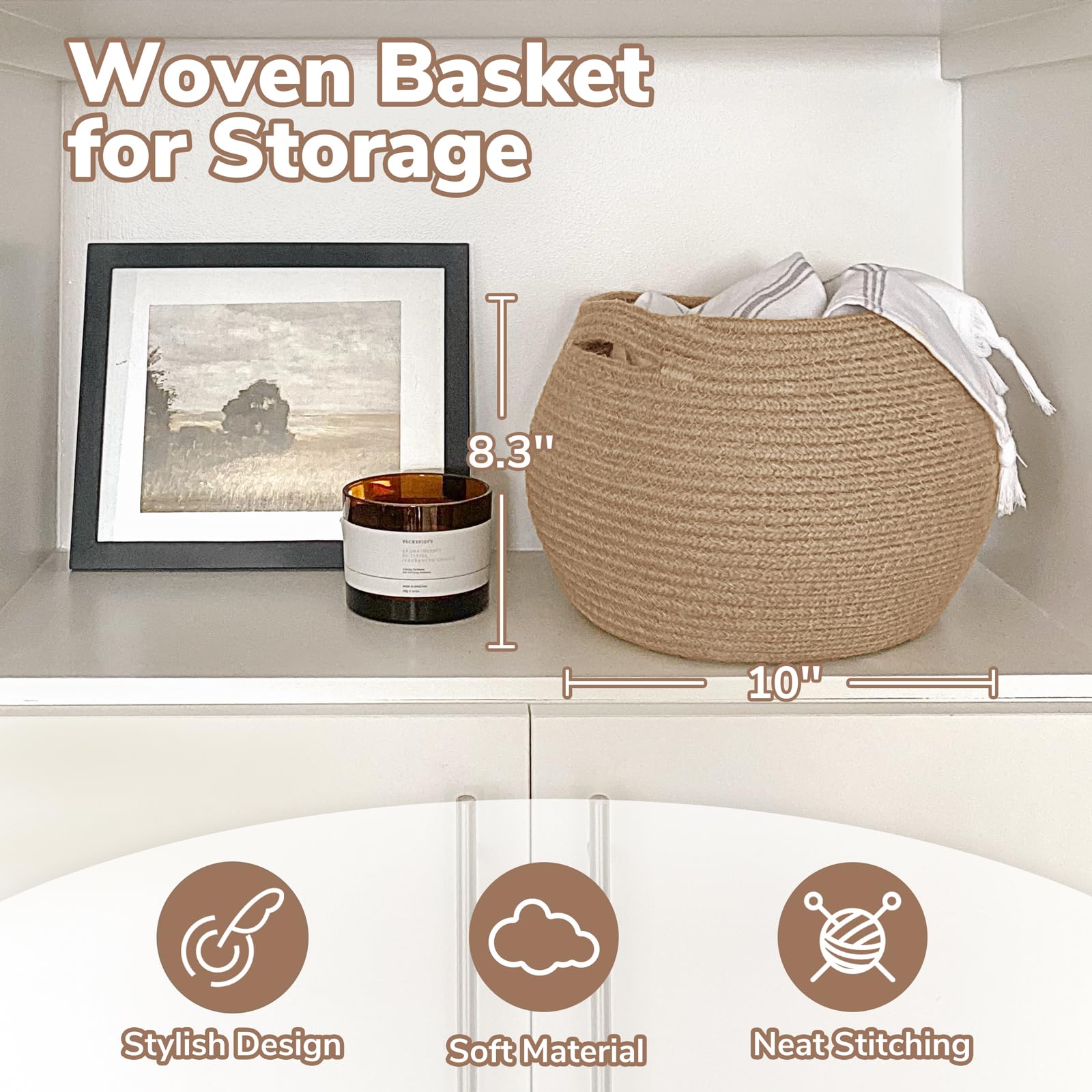 Goodpick round wicker basket adds warm decor to bedroom spaces