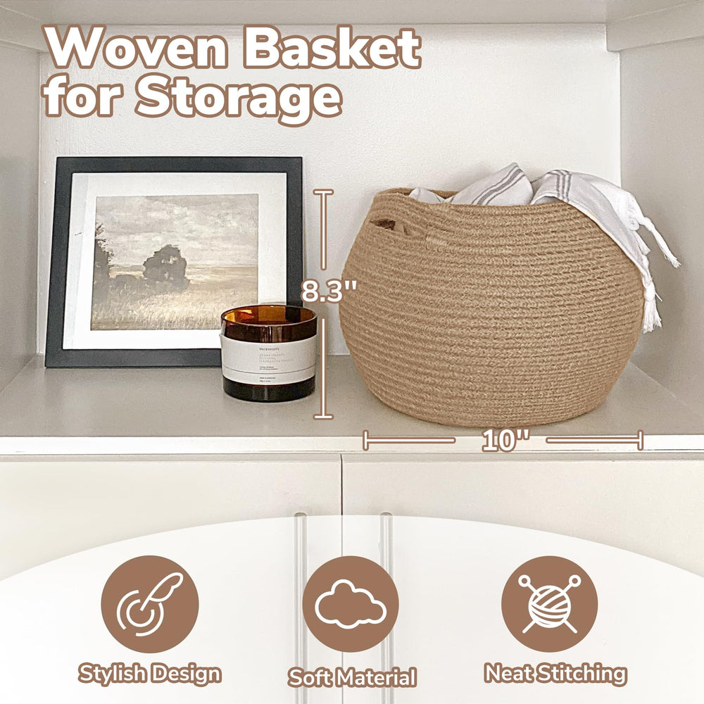 Goodpick round wicker basket adds warm decor to bedroom spaces