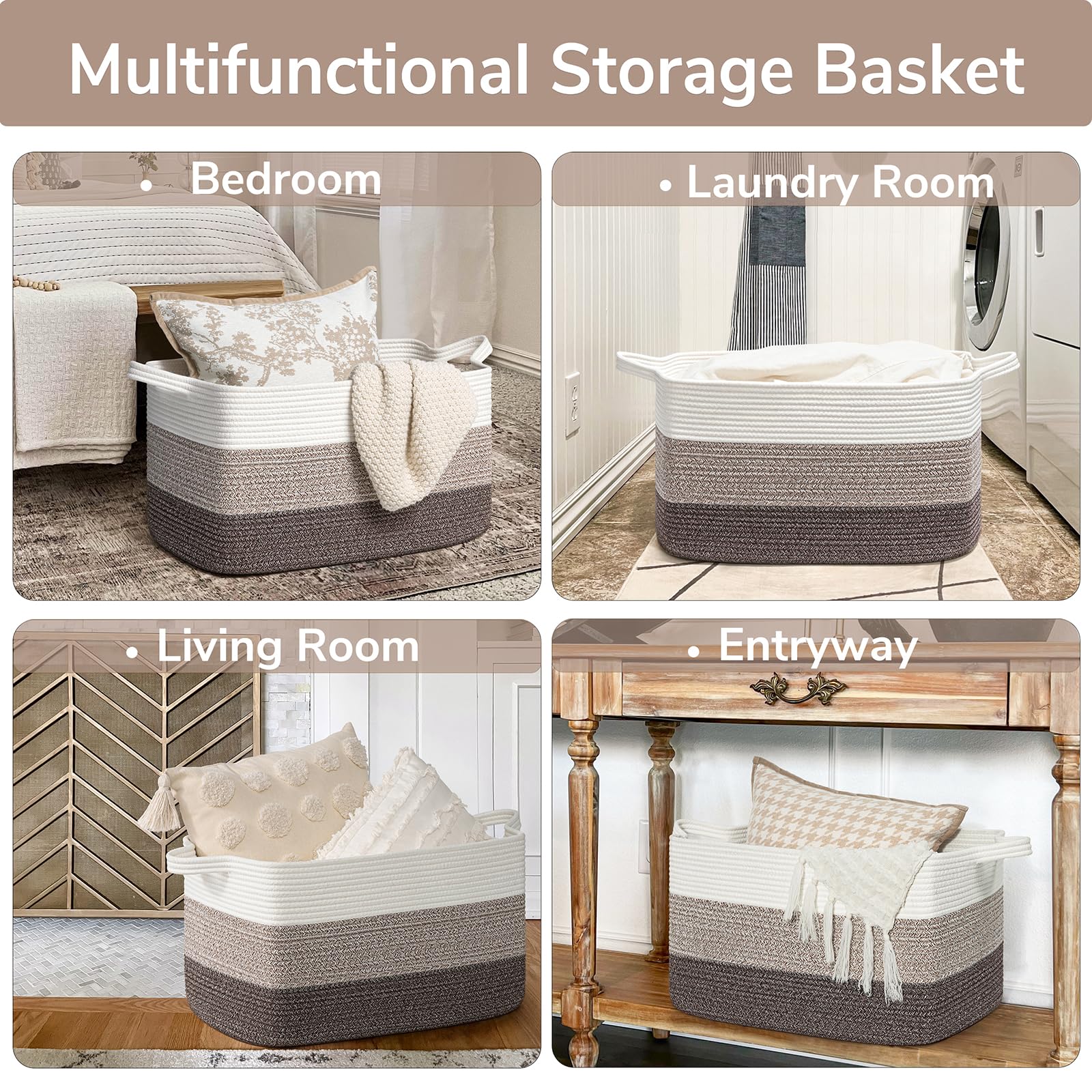 Goodpick woven basket folded flat for compact storage when not in use