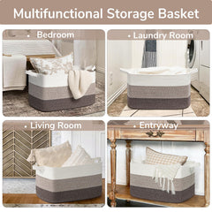 Goodpick woven basket folded flat for compact storage when not in use