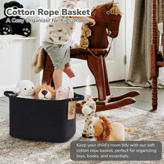 Goodpick woven toy storage basket keeping kids' room tidy and toys easy to find