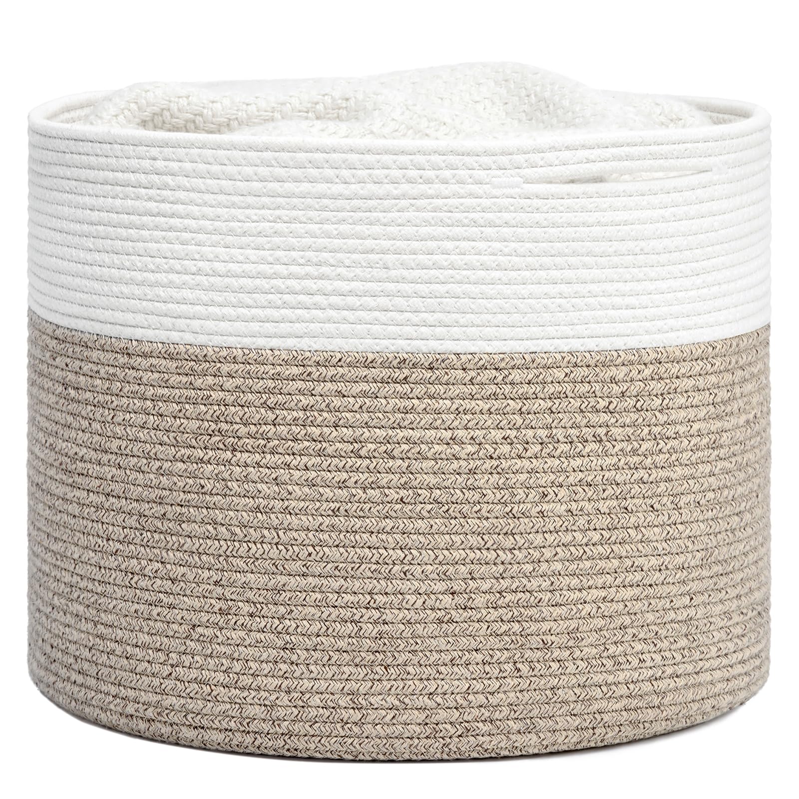 Goodpick woven rope basket front view shows soft, sturdy construction for home use