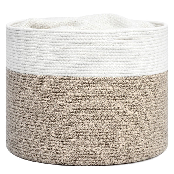 Goodpick woven rope basket front view shows soft, sturdy construction for home use