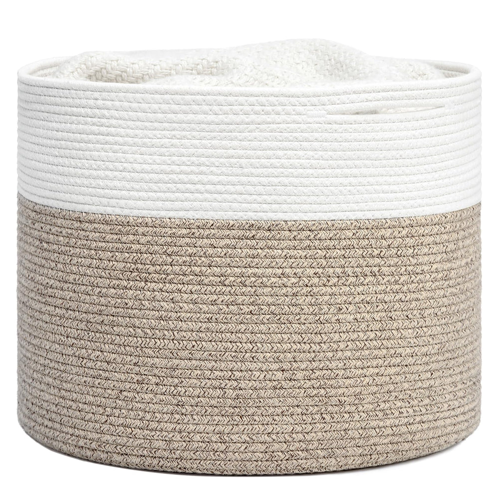 Goodpick woven rope basket front view shows soft, sturdy construction for home use