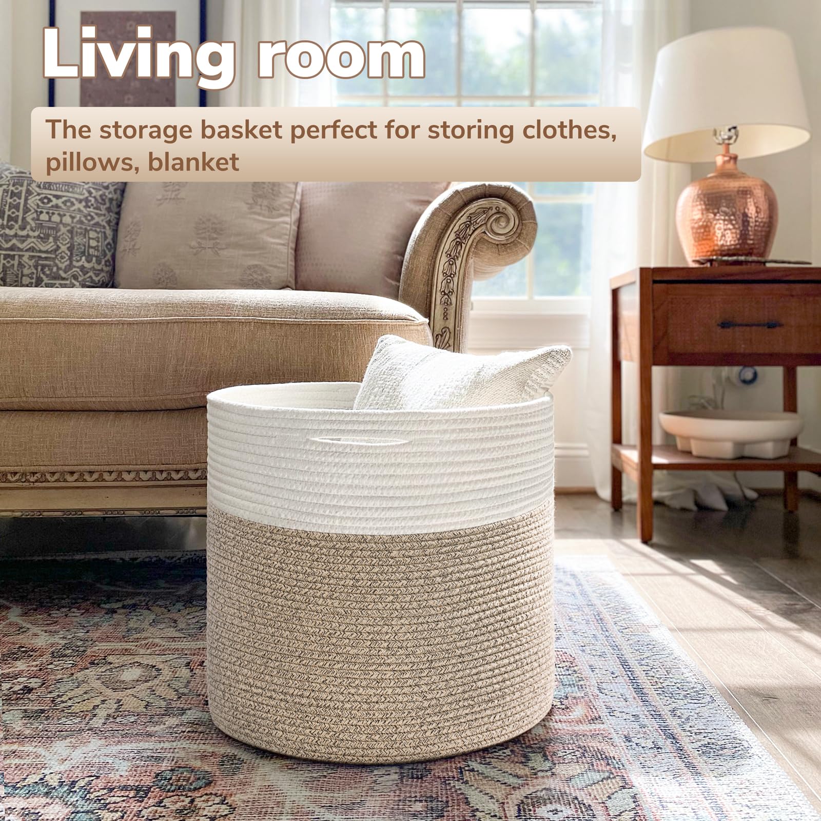 Goodpick basket with handles highlights easy portability for organizing around the home
