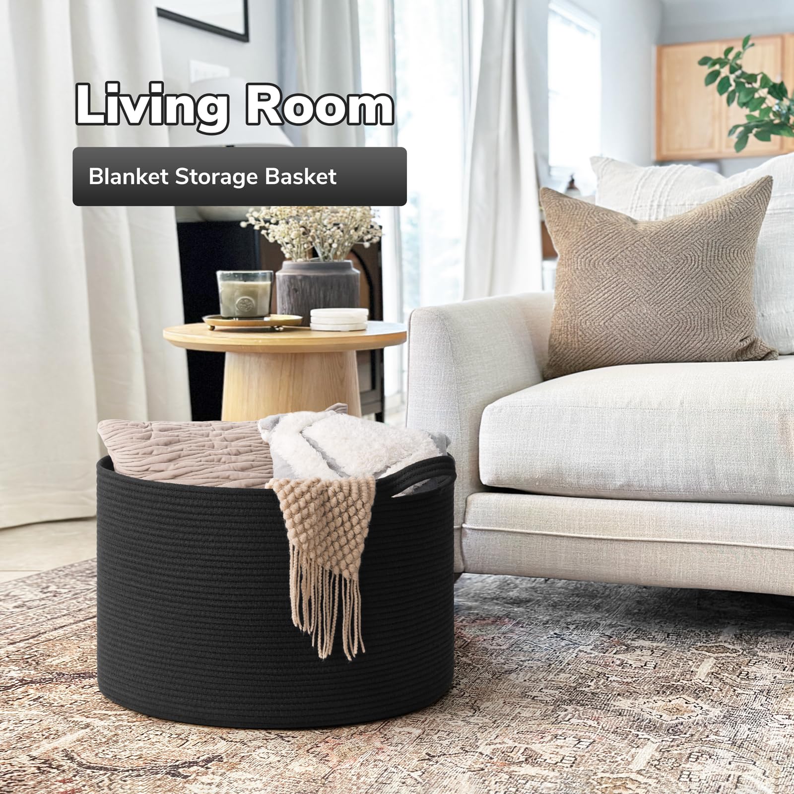 Goodpick woven storage basket highlighting durable cotton rope construction for daily use