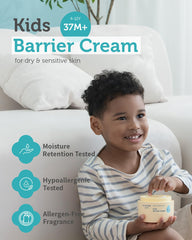 GOONGBE Kids' Barrier Cream texture close-up showing quick-absorbing, non-sticky formula.