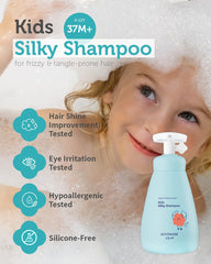 Goongbe Kids Wash Duo Set shampoo bottle closeup highlighting low pH formula for tangled hair