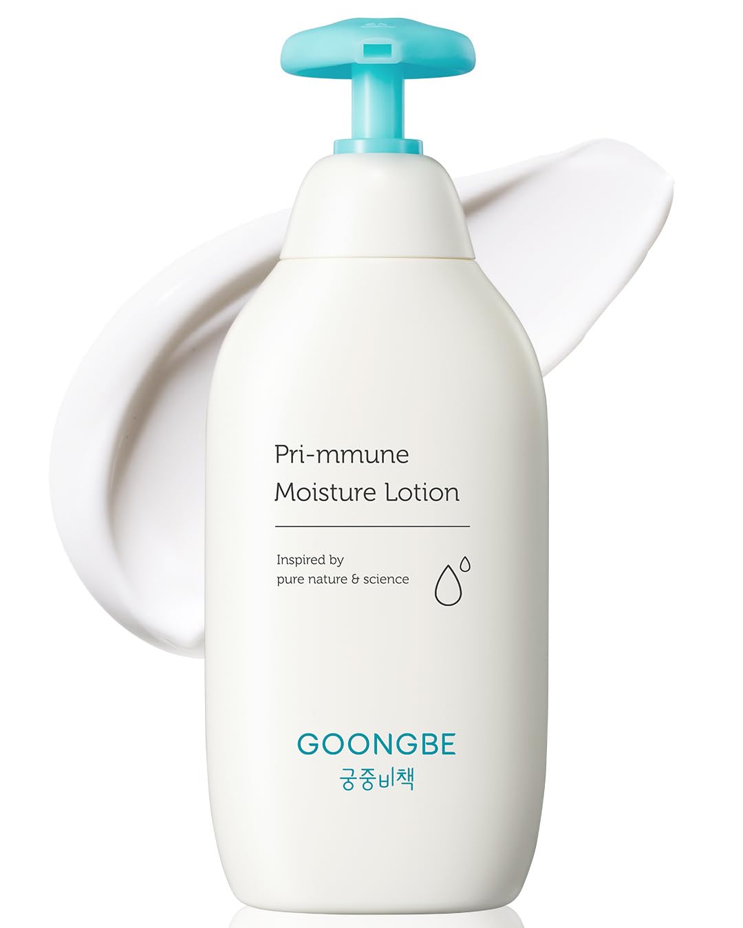 GOONGBE Pri-mmune Moisture Lotion bottle for gentle, long-lasting hydration of baby skin.