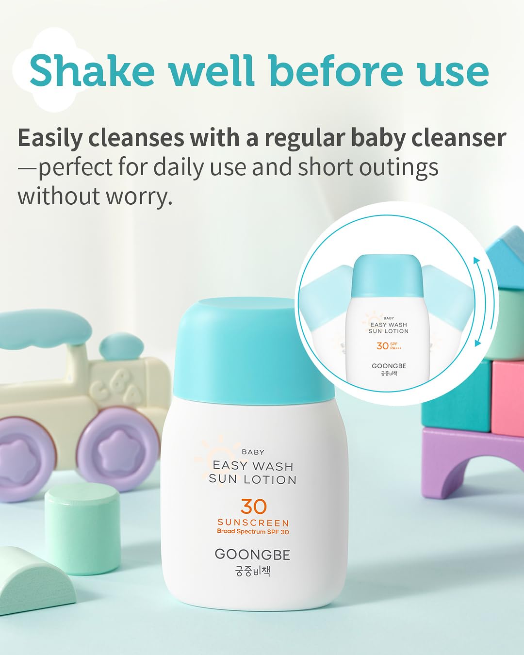 GOONGBE Vegan and reef-safe badge communicates allergen-free care.