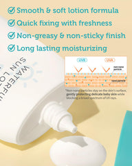 GOONGBE Waterful Sun Lotion texture swirl demonstrating silky, non-greasy finish for daily wear