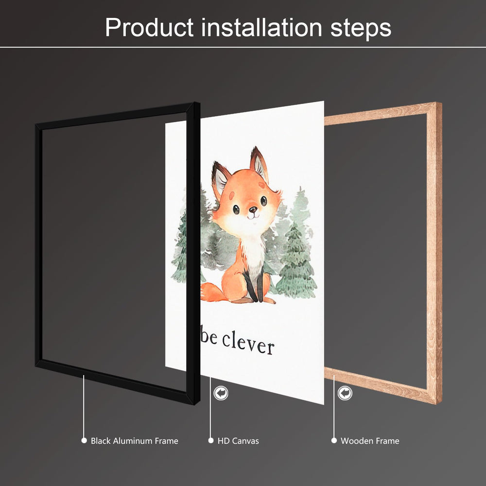 Gooptyinh framed rabbit poster brightens baby room with gentle forest vibes.