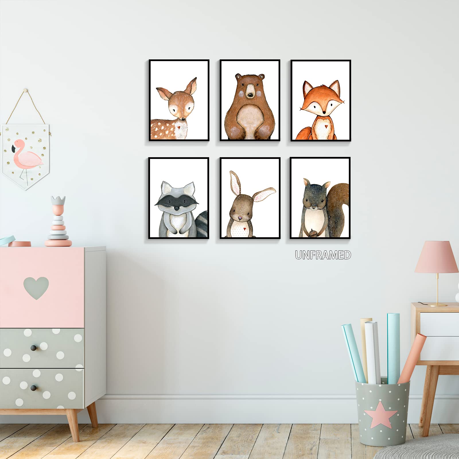 gooptyinh woodland bunny wall art adds friendly charm to kids rooms.