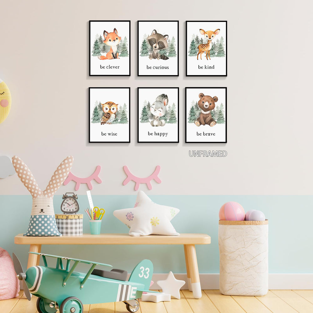 gooptyinh woodland nursery animal prints collage