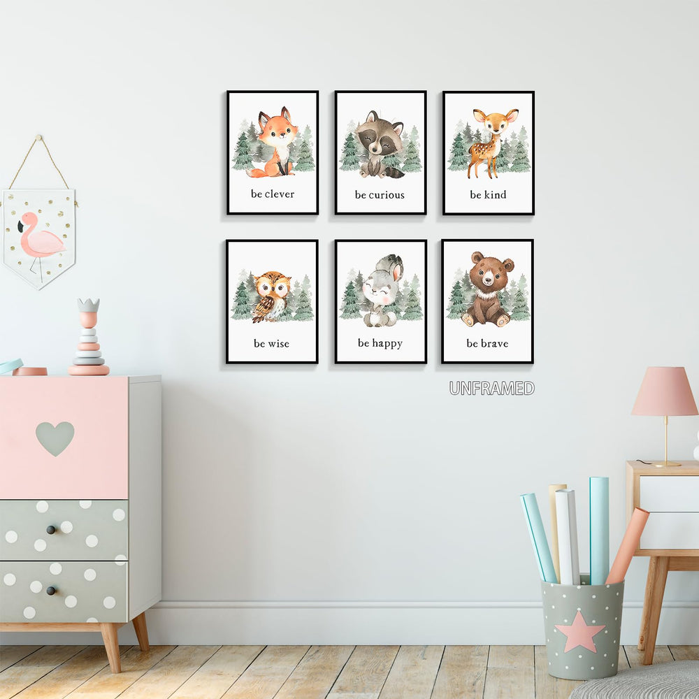 gooptyinh woodland nursery rabbit print adds gentle cheer to baby's wall