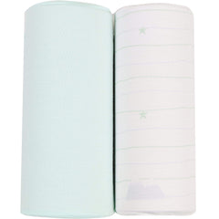 GooseWaddle soft mint swaddle blanket 2-pack close-up of fabric texture for gentle skin touch.