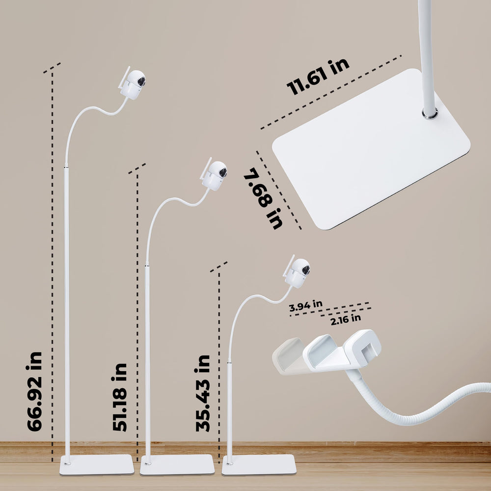 Goozie floor stand height adjustable for the best crib view.