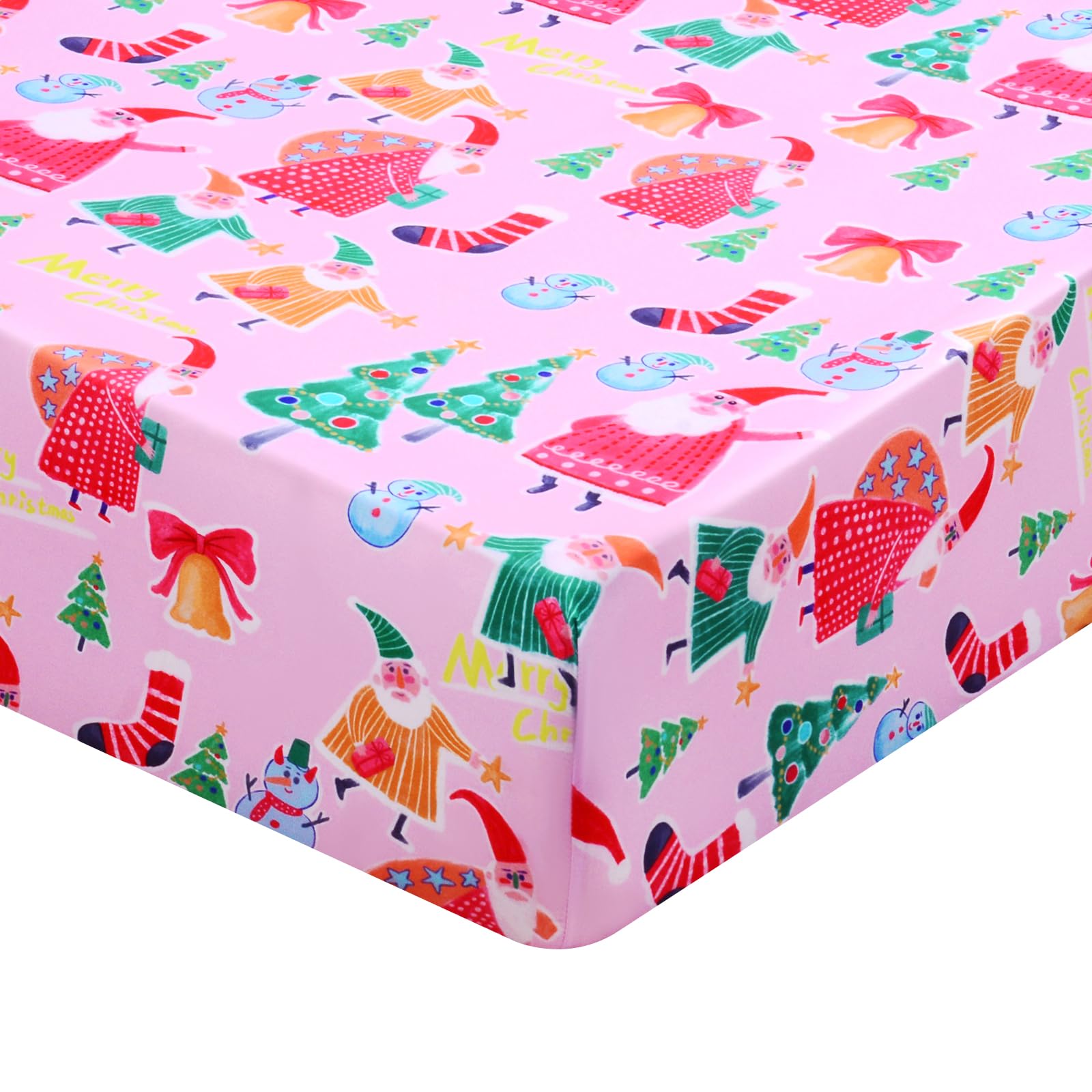 GOPHRALOVE Christmas-crib-sheet-52x28 on mattress delivering snug, cozy sleep