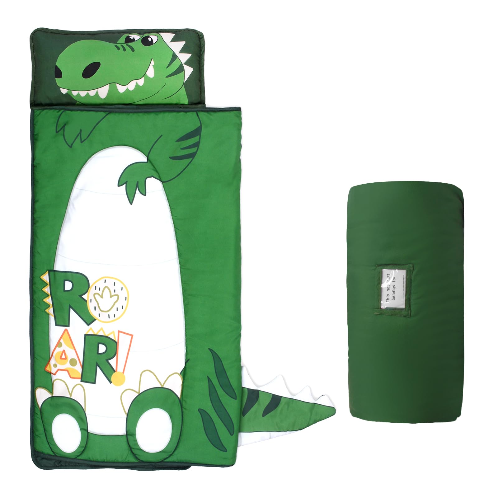 GOPHRALOVE dinosaur nap mat folded compactly for daycare storage