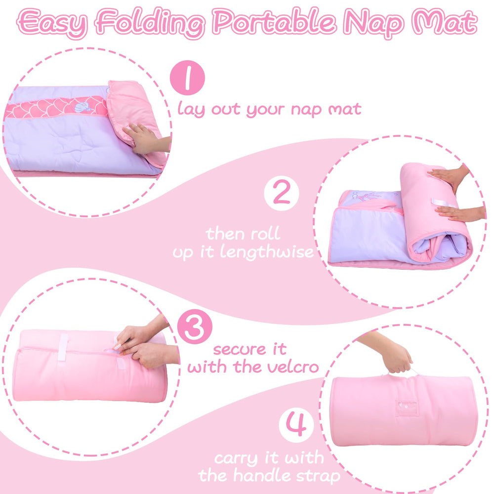 GOPHRALOVE Mermaid design on nap mat for kid-friendly style.