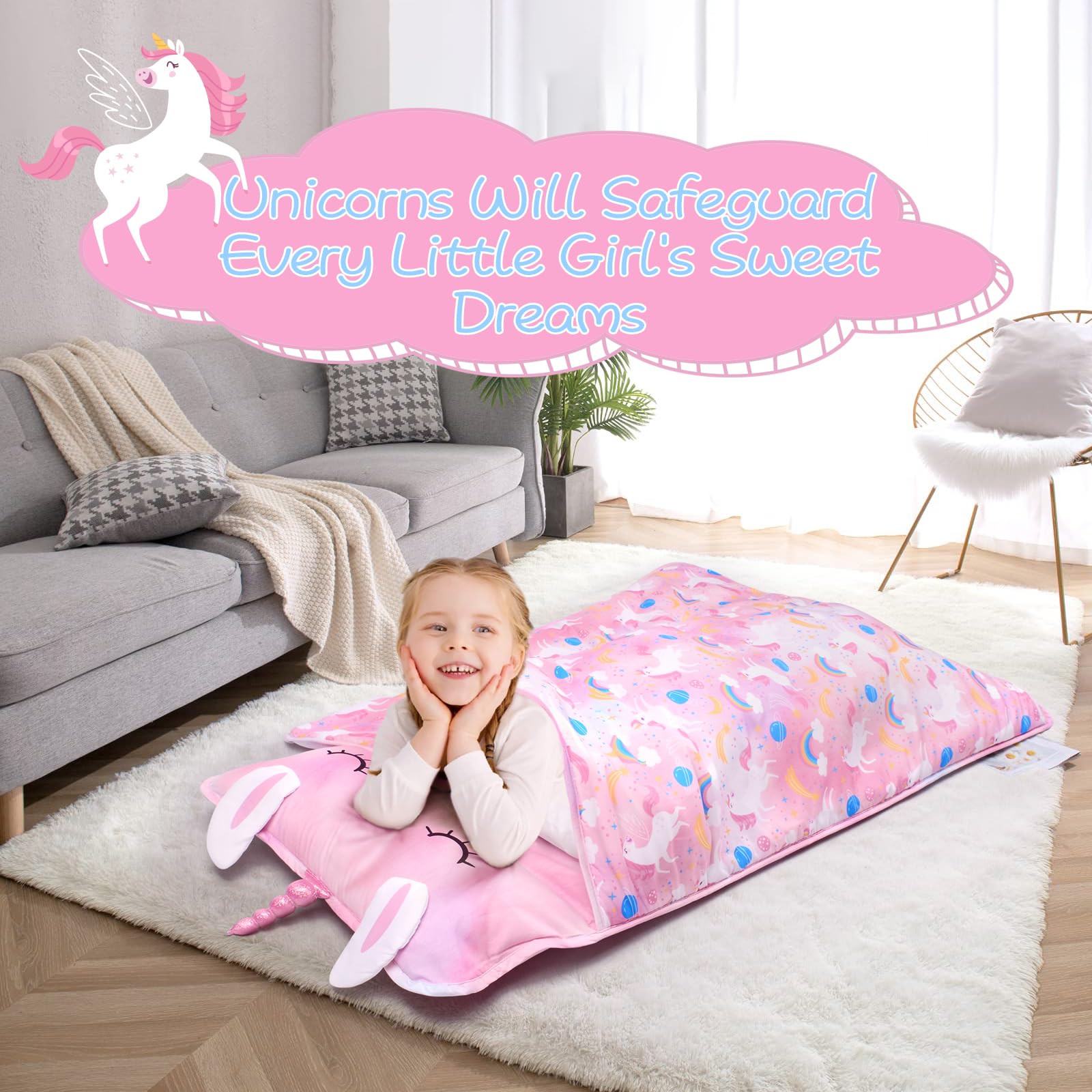 GOPHRALOVE Nap Mat measures 53x21 inches for toddlers.