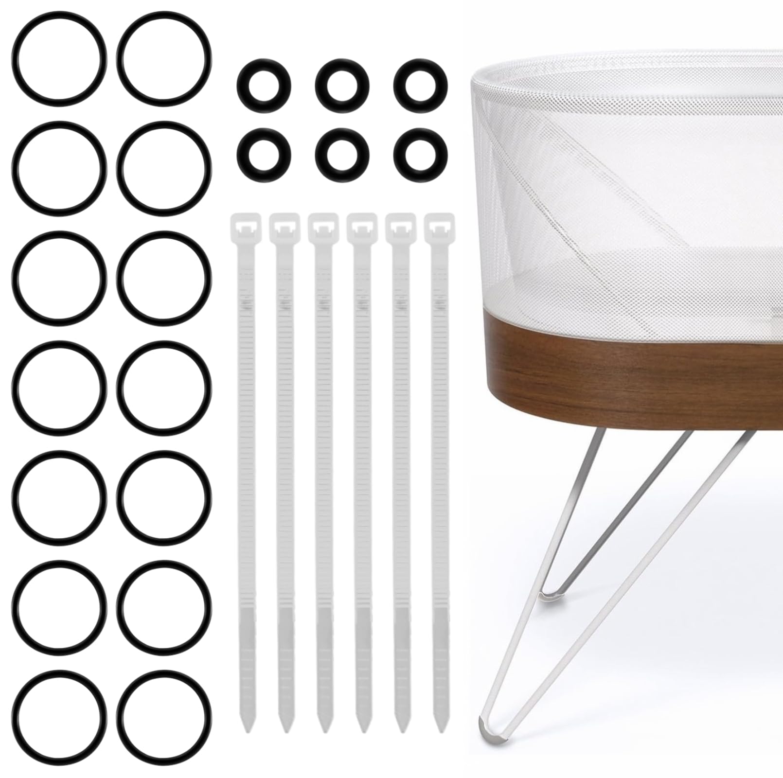 Goqeut O-Type Kit for Snoo with cable ties for improved carrycot stability and quiet operation