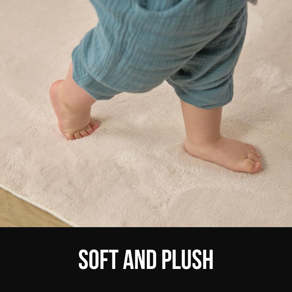 GORILLA GRIP multi-use ivory rug for various rooms