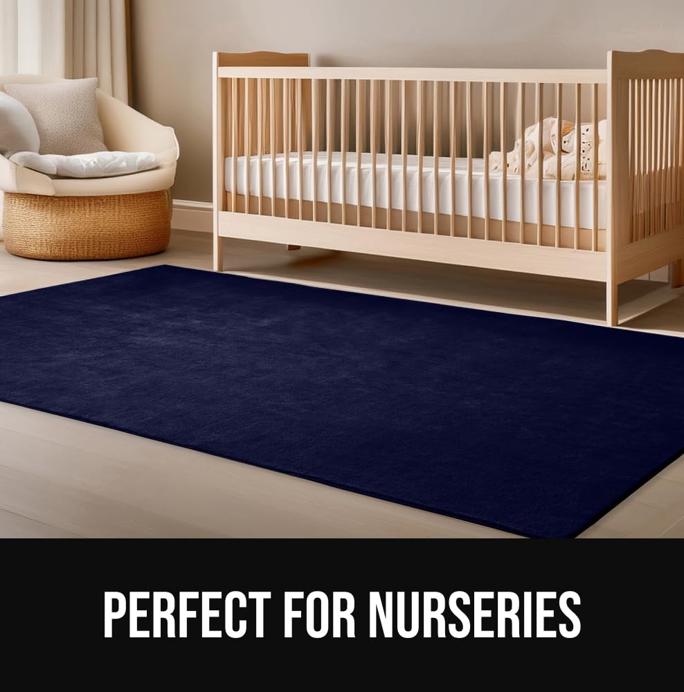 GORILLA GRIP navy 4x6 rug care and cleaning ready for busy homes