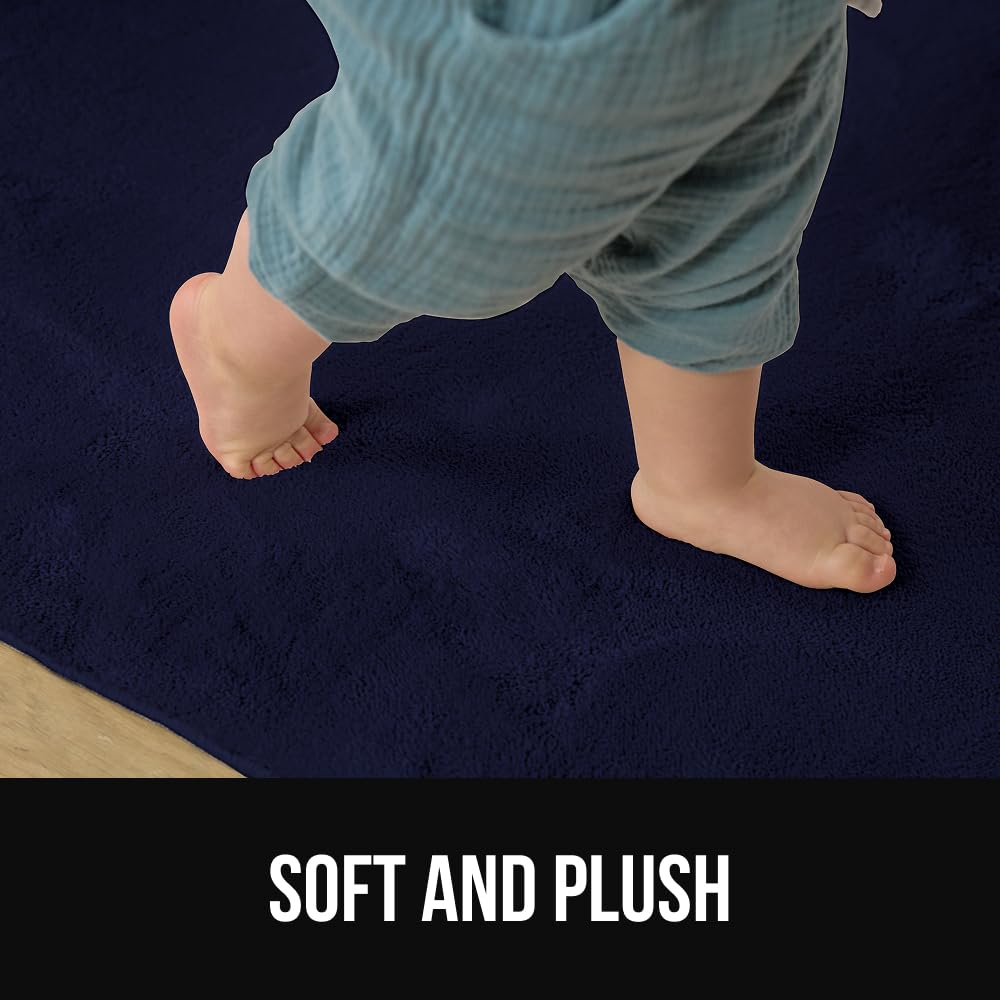 GORILLA GRIP navy 4x6 rug entryway with non slip design for safety