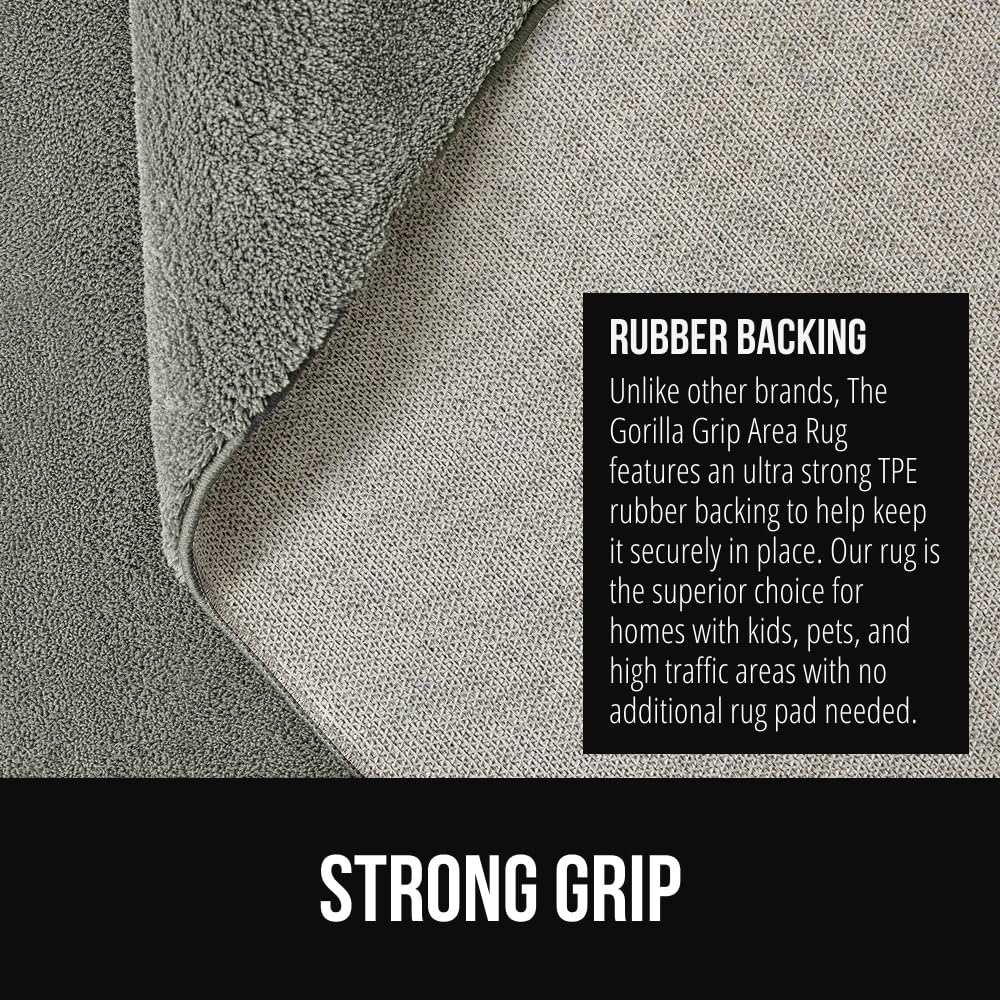Gorilla Grip stain-resistant, machine-washable rug for quick cleanups after spills.