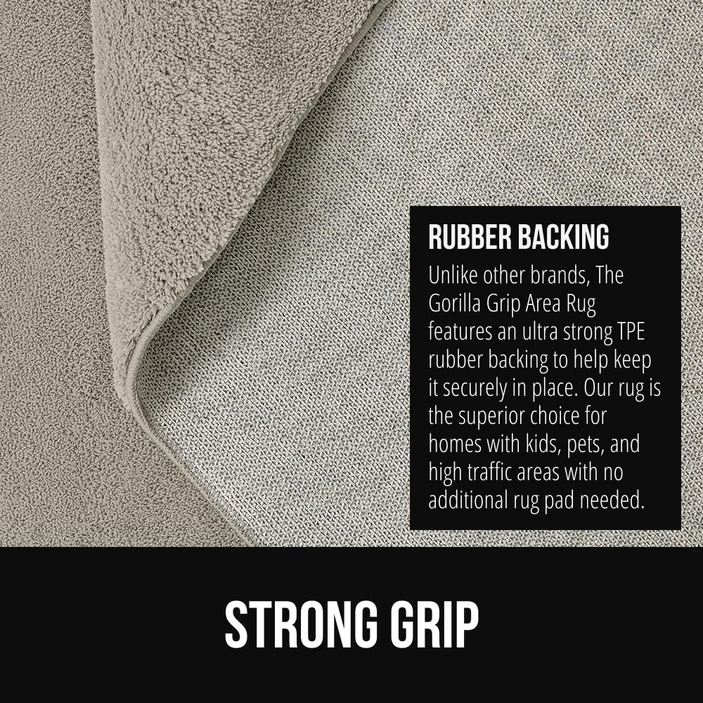 GORILLA GRIP stain resistant machine washable rug for quick cleanups.