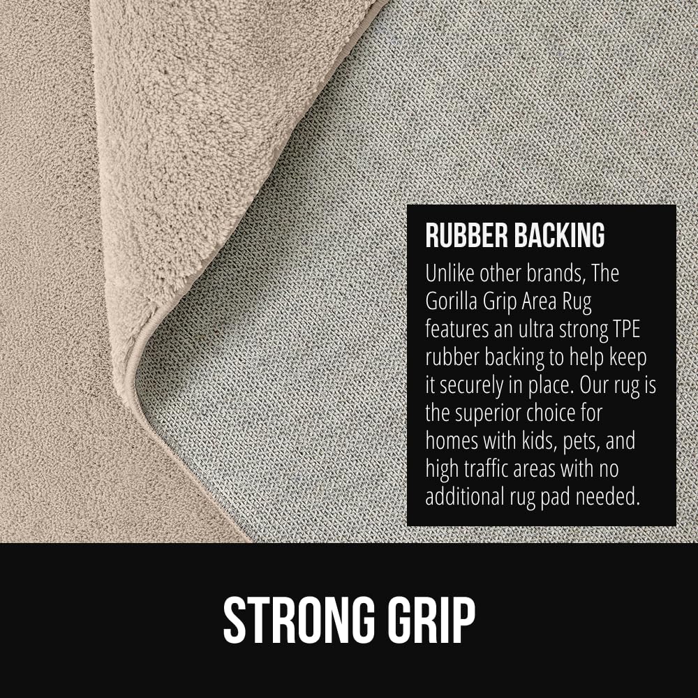 GORILLA GRIP stain-resistant machine-washable rug for busy families