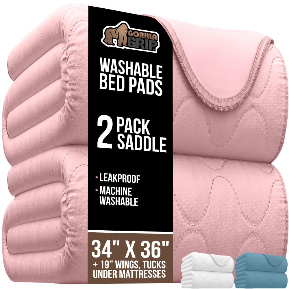 Gorilla Grip washable toddler mattress pad top view shows soft quilted surface for gentle protection.