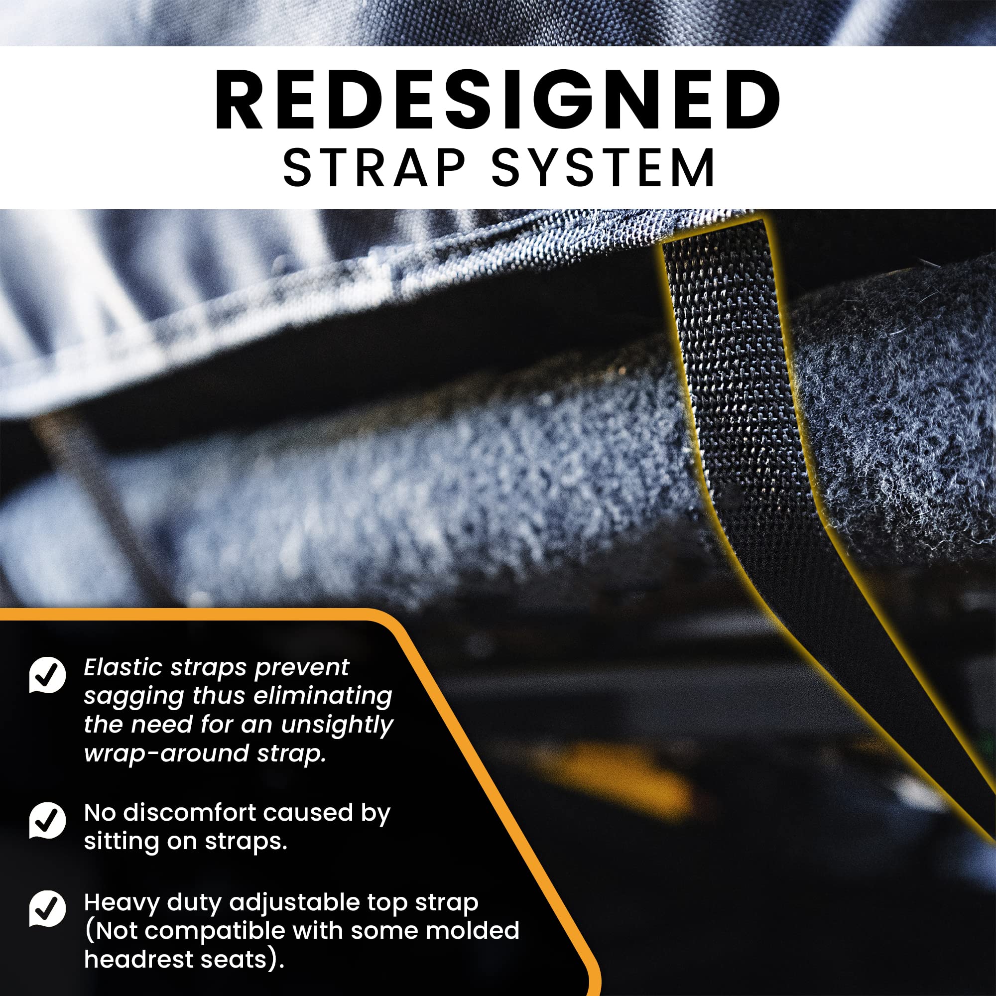 Gorla Gear buckle strap around the headrest post secures the mat