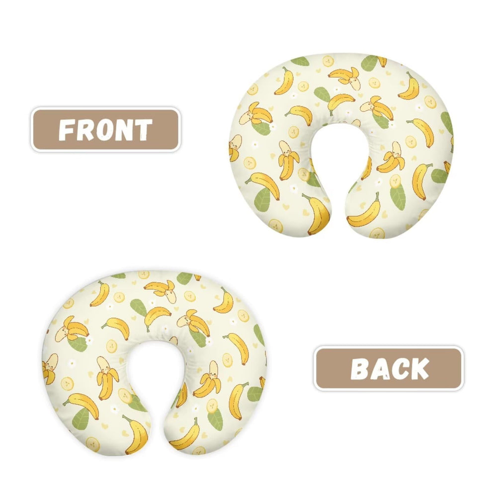 Goronwyfloyd banana and leaf design cover fits U-shaped pillows for easy care