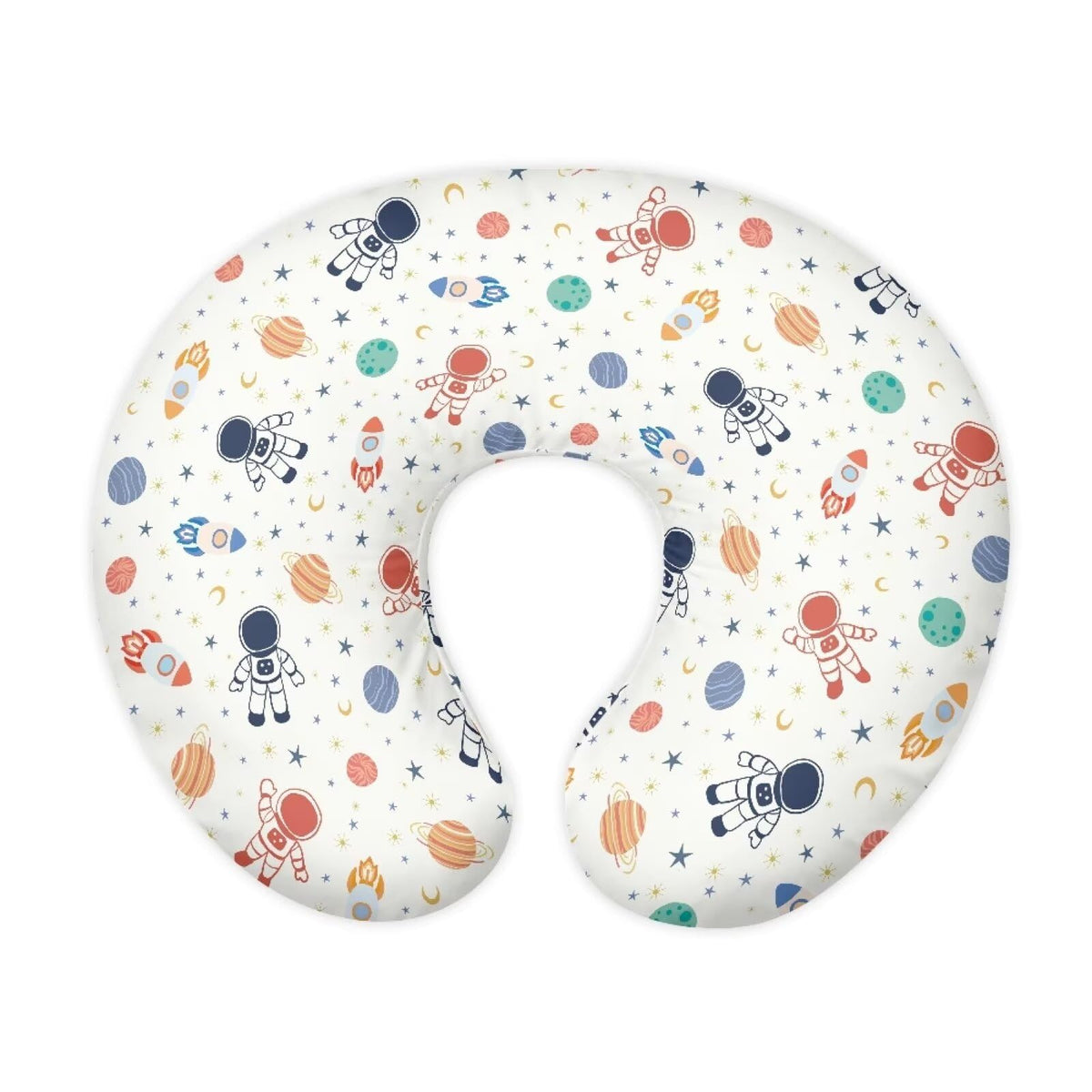 Goronwyfloyd breastfeeding pillow slipcover featuring astronaut rocket print for feeding comfort