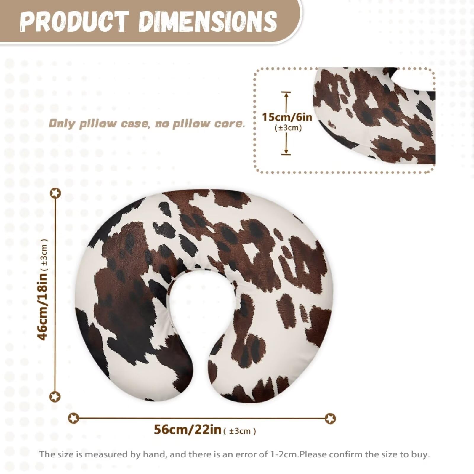 Goronwyfloyd brown cow print soft polyester material offers lightweight support.