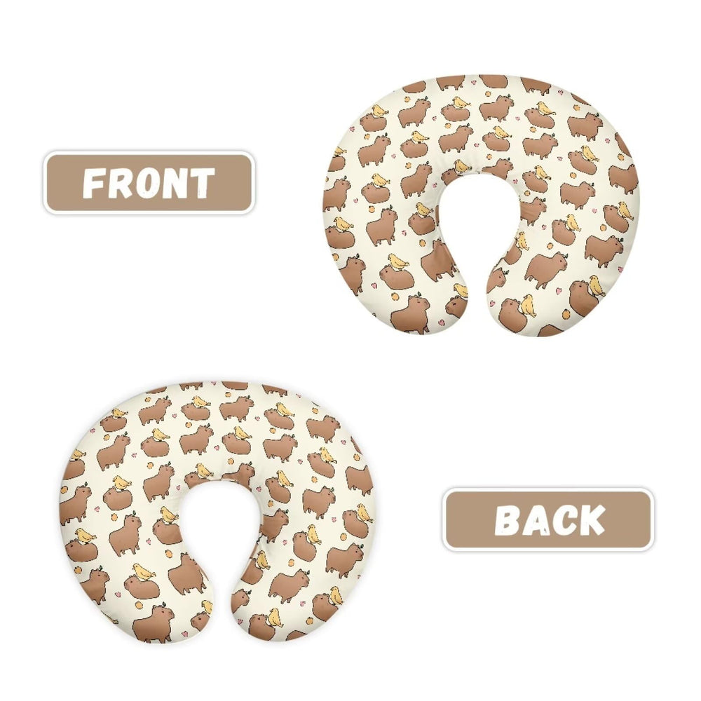 Goronwyfloyd Capybara pillow cover features an ergonomic U-shaped design.