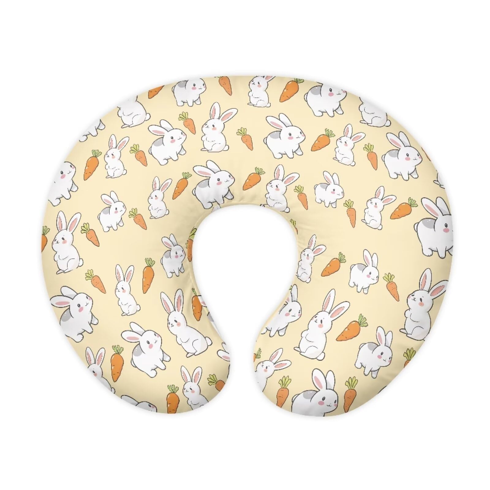 Goronwyfloyd cute rabbits and carrots nursing pillow cover in soft fabric.