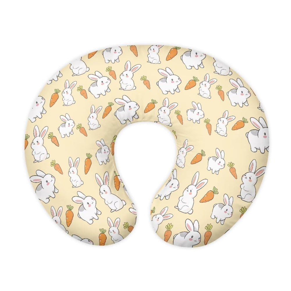 Goronwyfloyd cute rabbits and carrots nursing pillow cover in soft fabric.