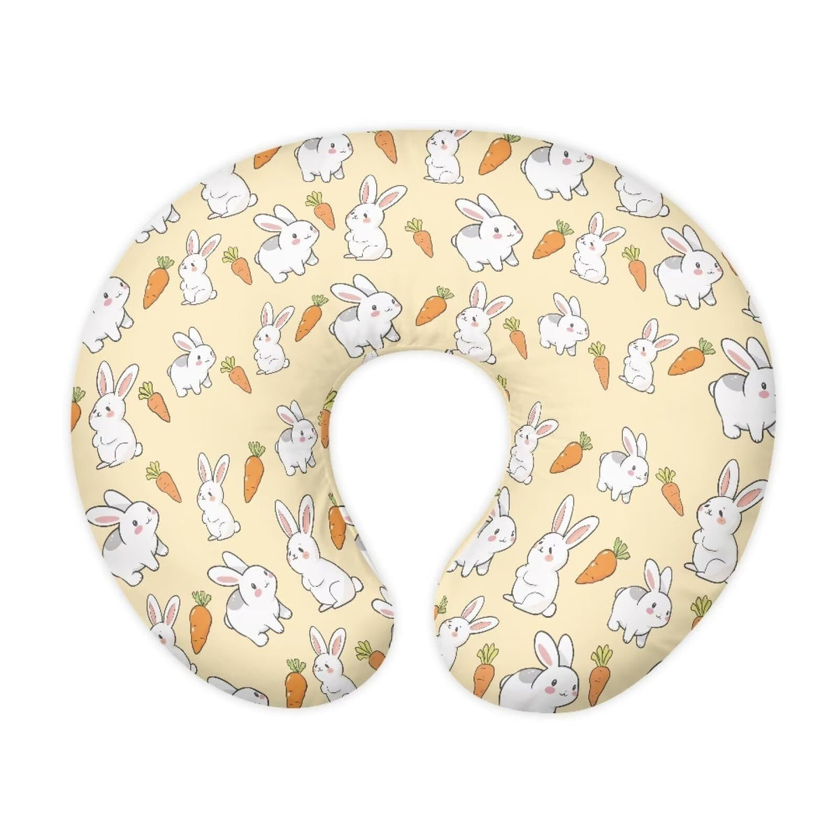 Goronwyfloyd cute rabbits and carrots nursing pillow cover in soft fabric.
