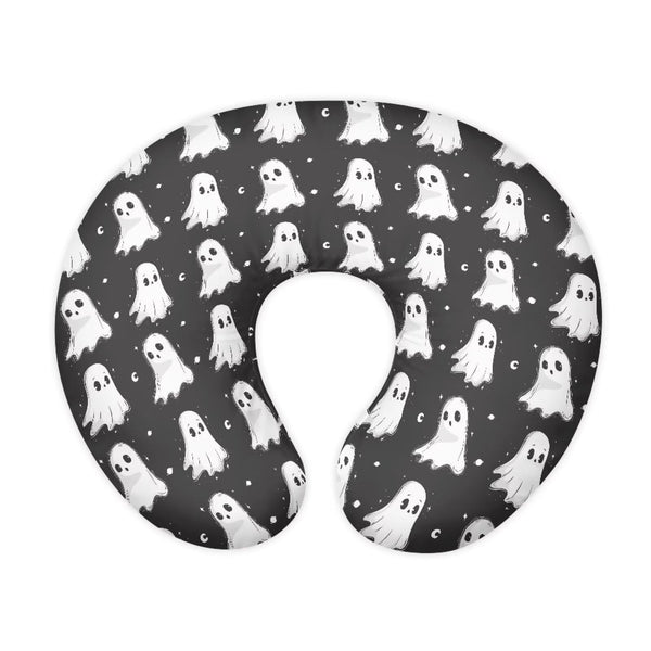 Goronwyfloyd cute white ghost nursing pillow cover closeup fabric, soft and durable for baby comfort.
