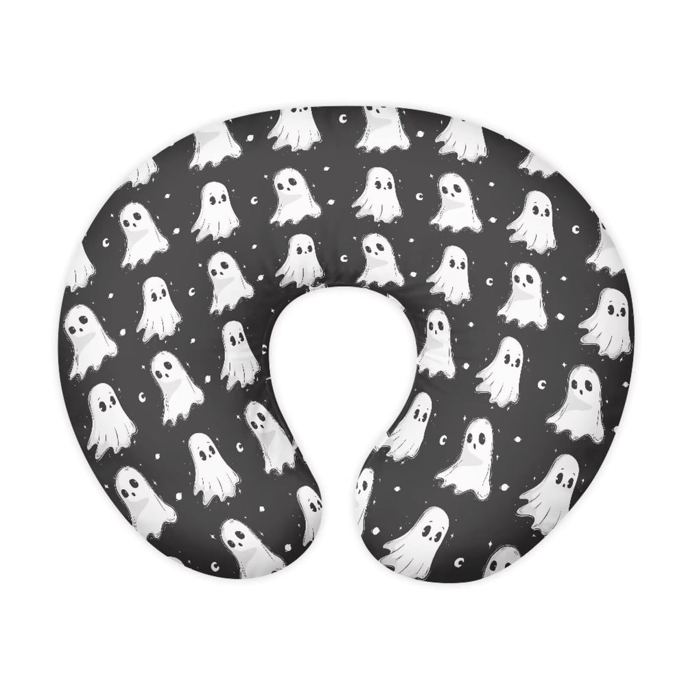 Goronwyfloyd cute white ghost nursing pillow cover closeup fabric, soft and durable for baby comfort.