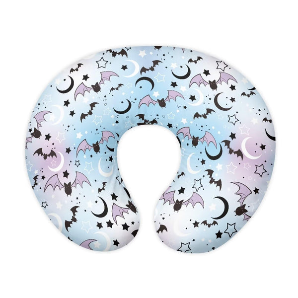 Goronwyfloyd Moon and Cartoon Bats nursing pillow cover showing soft, cozy design for baby comfort