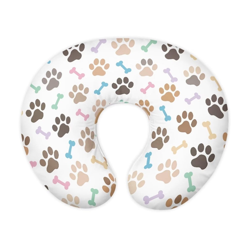 Goronwyfloyd multi paw and bone pillow slipcover with hidden zip design.