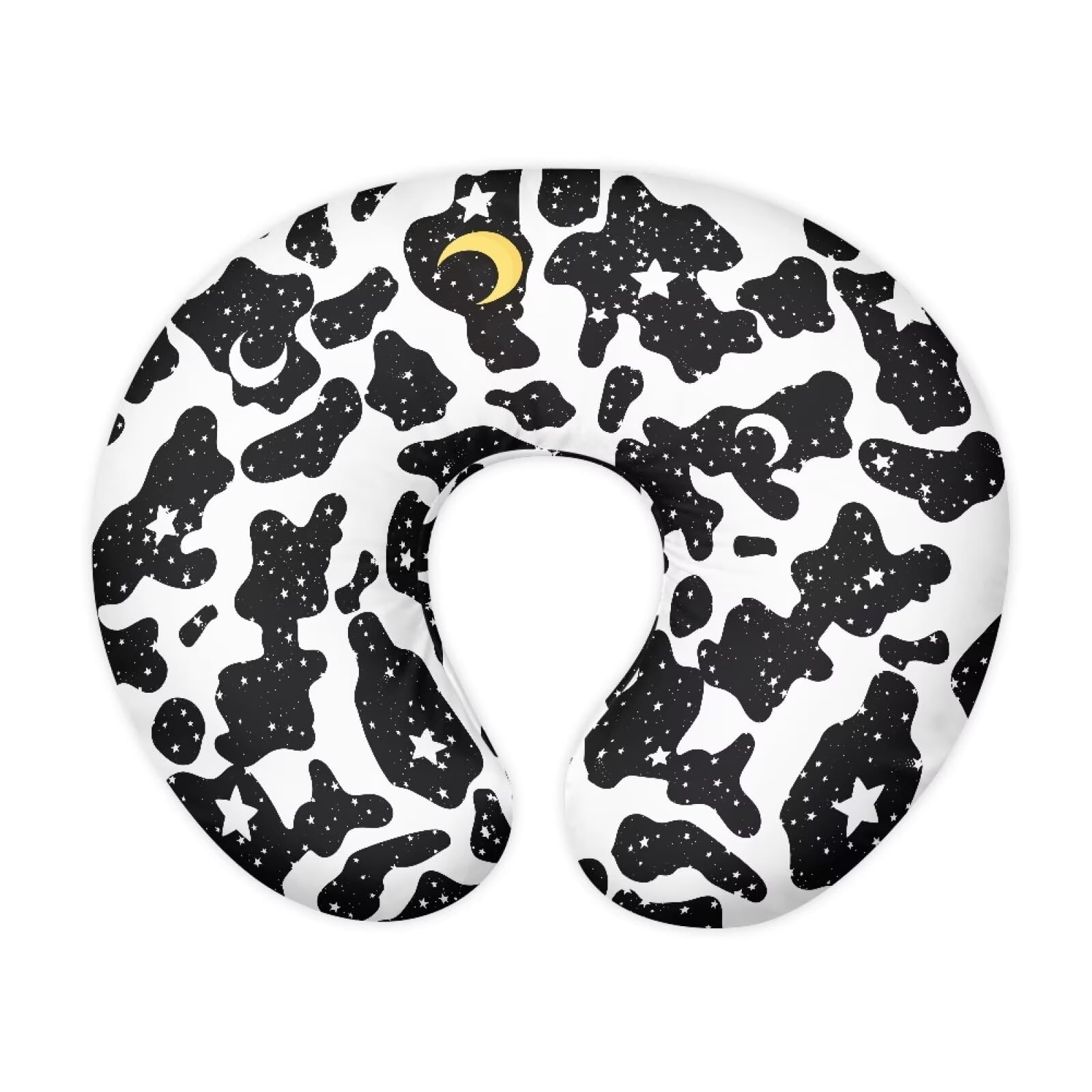 Goronwyfloyd multi-star cow-stripes slipcover offers soft comfort for nursing sessions.