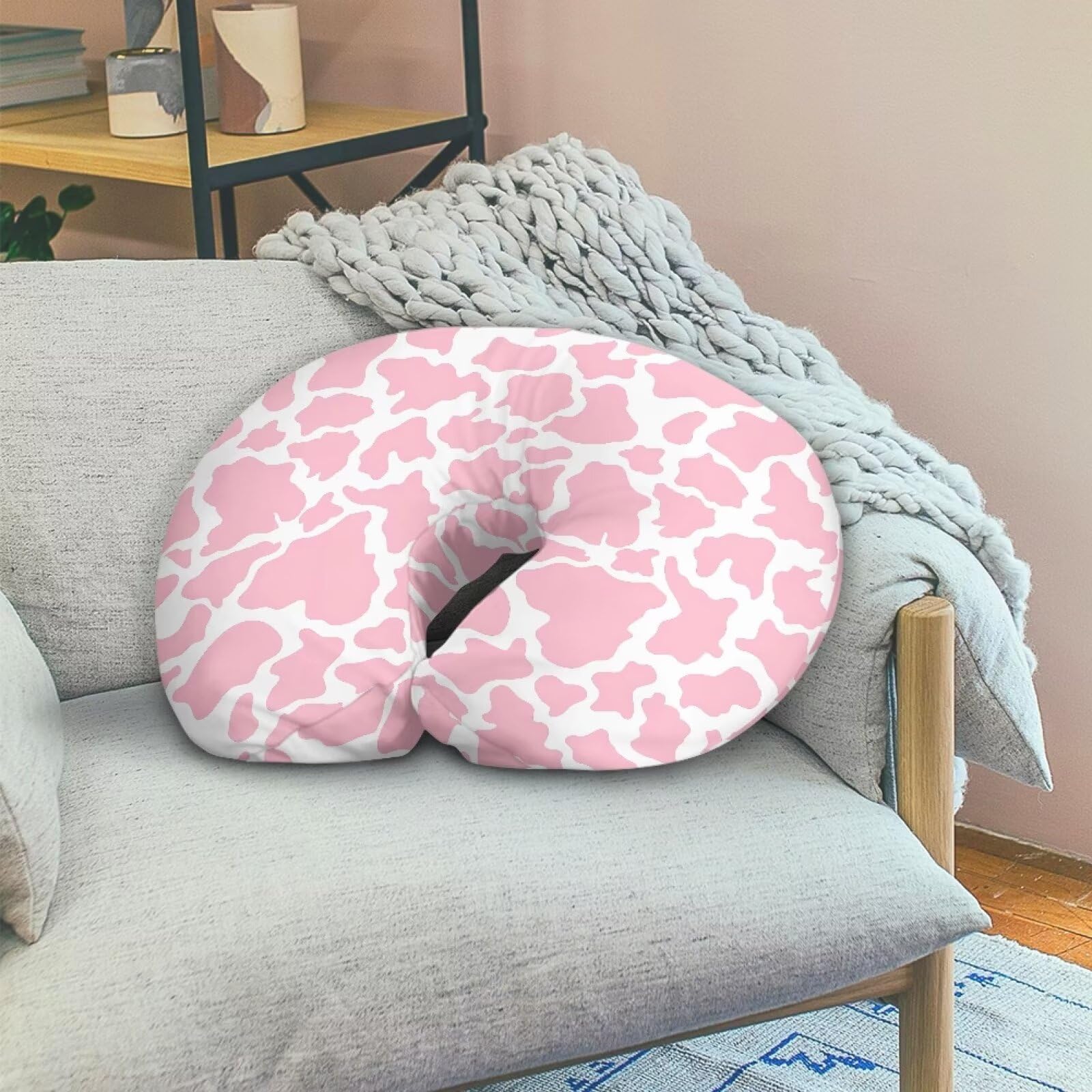 Goronwyfloyd Pink Cow Stripes cover suitable for bedroom, car, and nursery staging.
