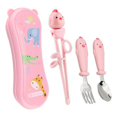Goryeo Baby toddler utensils with stainless steel spoons for self-feeding.